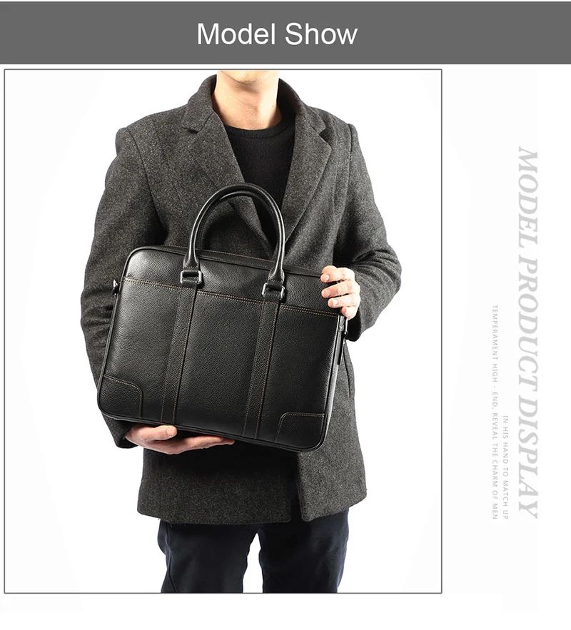 Man Briefcase Genuine Leather Fashion Hand bag