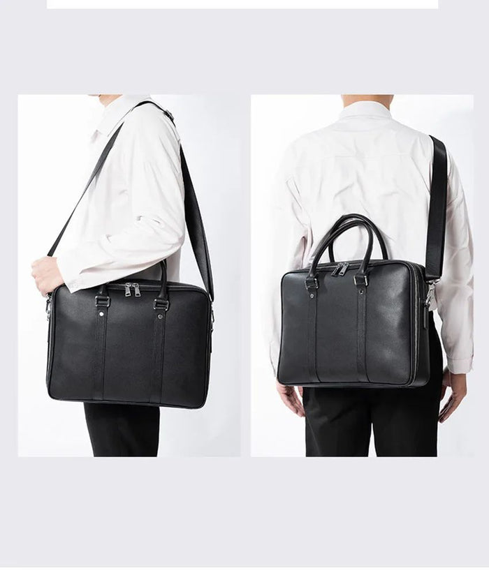 Men’s Leather Business Messenger Laptop Briefcase