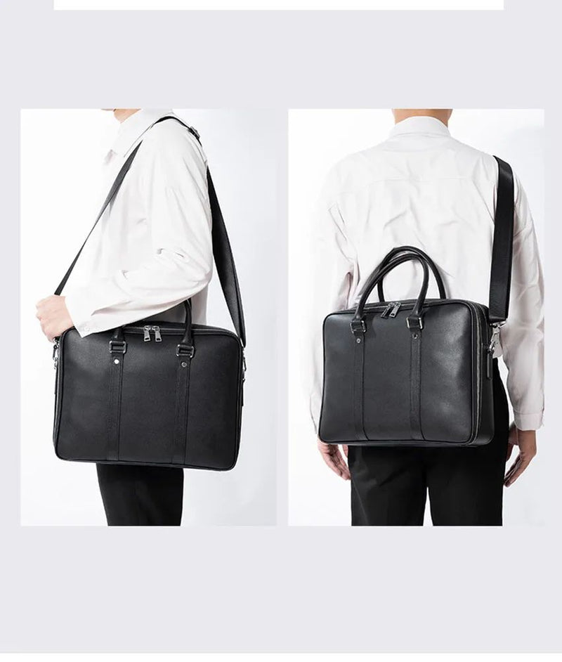Men’s Leather Business Messenger Laptop Briefcase