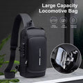 USB Charging Anti-Theft Sling Shoulder Bag (Black)