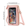 Women Soft Leather Wallets Touch Screen ( Pink color )