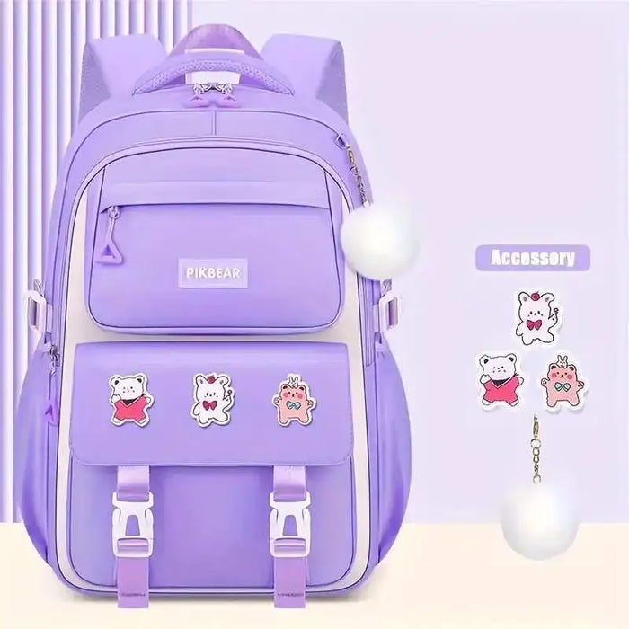 Kids Waterproof Backpack School Bag (Purple)