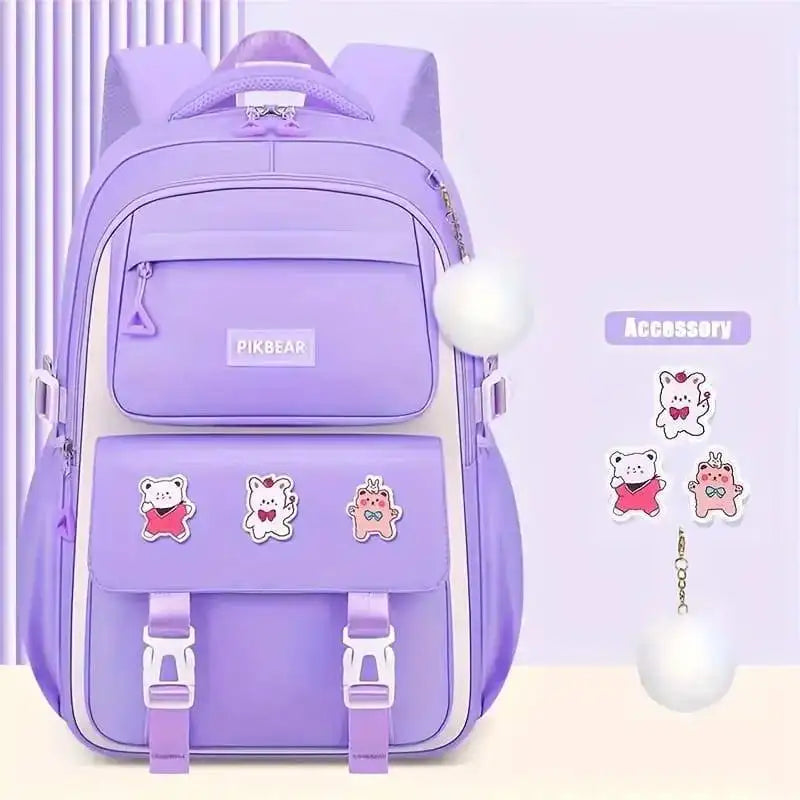 Kids Waterproof Backpack School Bag (Purple)