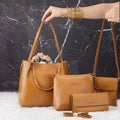 4pcs Combo Women Best Leather Tote Bag (Brown)