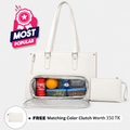 Office Travel Tote Bag with Lunch Compartment ( Color White)