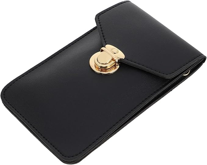 Women’s PU Leather Phone Holder Crossbody Wallet (Black)