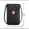 Women’s PU Leather Phone Holder Crossbody Wallet (Black)