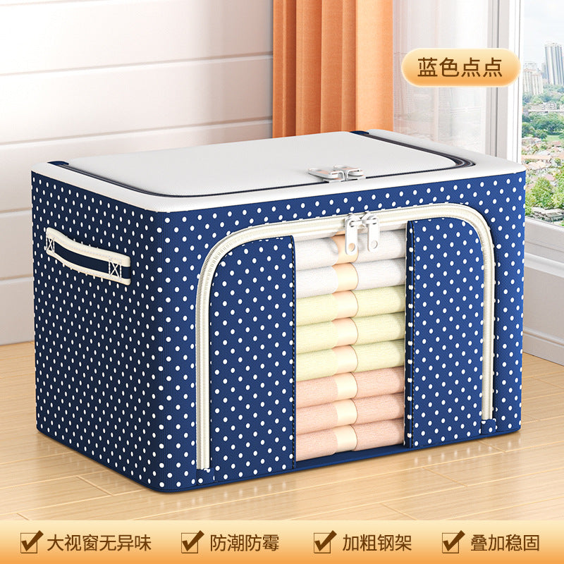 Oxford cloth large capacity fabric box storage basket(Blue)