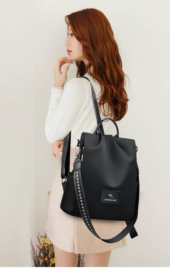 New Texture Oxford Cloth Women’s Backpack(Black)