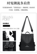 New Texture Oxford Cloth Women’s Backpack(Black)