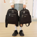 Nylon Durable Waterproof Casual Shoulde Backpack (Black)