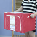 Oxford cloth large capacity fabric storage box storage basket(RED)