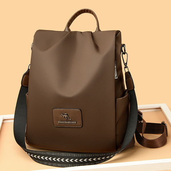 New Texture Oxford Cloth Women's Backpack (Brown)