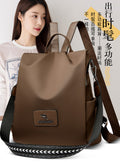 New Texture Oxford Cloth Women's Backpack (Brown)