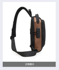 USB Charging Anti-Theft Sling Shoulder Bag (Brown)