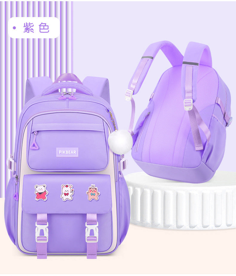 Kids Waterproof Backpack School Bag (Purple)