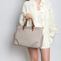 Women’s Oxford Large Tote Shoulder Bag (White)