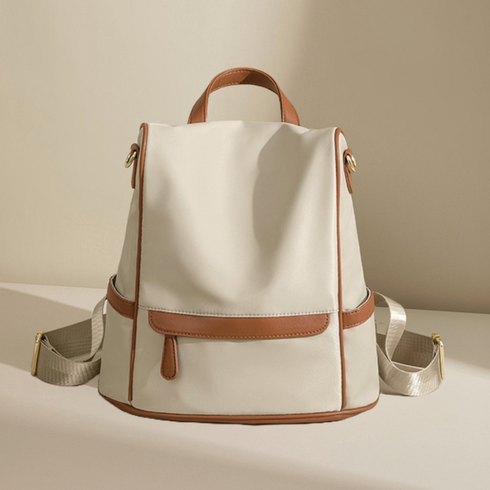 Women’s Waterproof Anti-Theft Nylon Backpack (Cream)