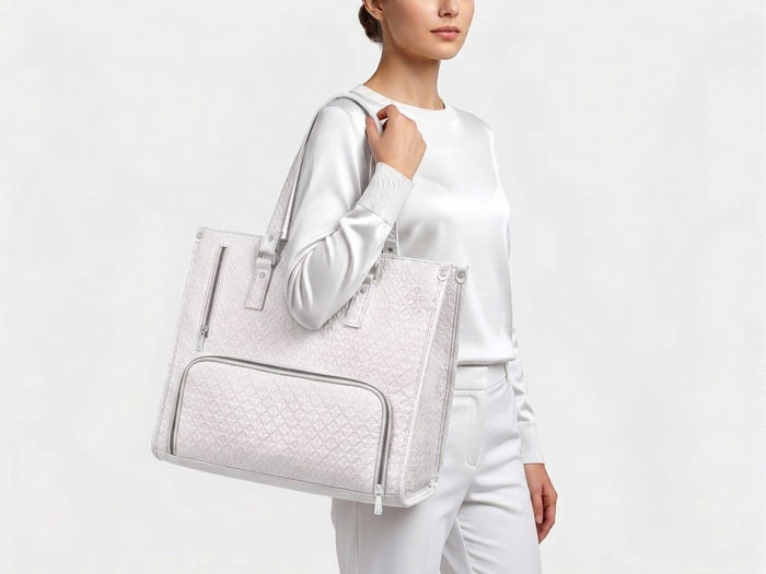 Office Travel Tote Bag with Lunch Compartment ( White)