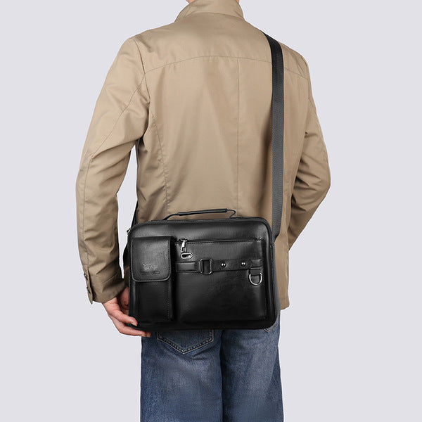 Men's Pu Leather Shoulder Bag (Black shape)