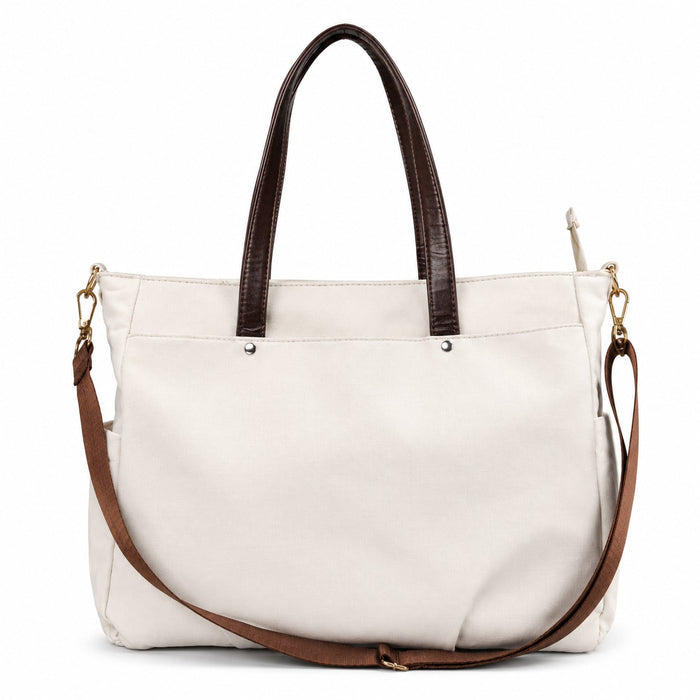 Women’s Oxford Large Tote Shoulder Bag (White)