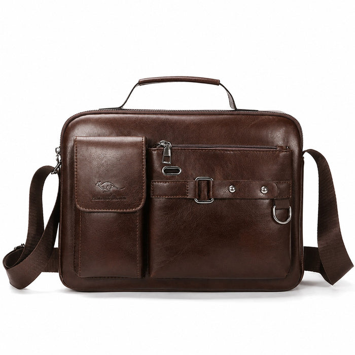 Men's Pu Leather Shoulder Bag (Chocolate color)