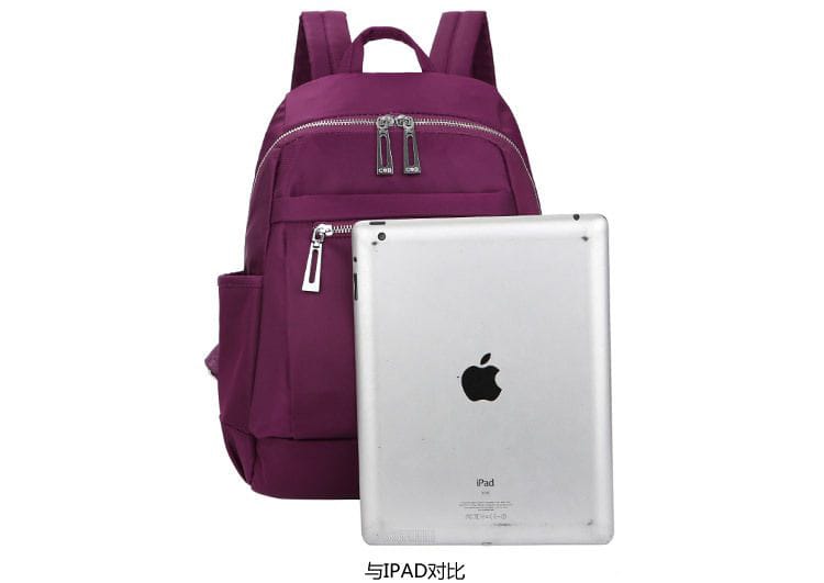 Nylon Durable Waterproof Casual Shoulde Backpack (Purple)