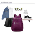 Nylon Durable Waterproof Casual Shoulde Backpack (Purple)