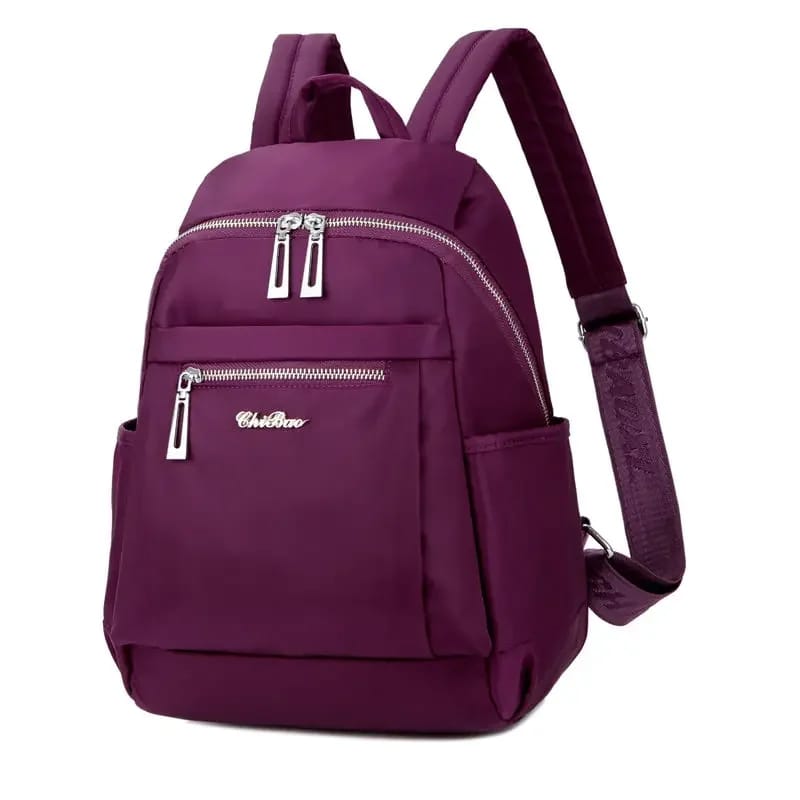 Nylon Durable Waterproof Casual Shoulde Backpack (Purple)