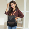 Women Large Capacity Outdoor Tote Bag ( Orange black)