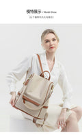Women’s Waterproof Anti-Theft Nylon Backpack (Cream)