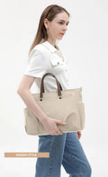 Women’s Oxford Large Tote Shoulder Bag (White)
