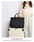 Women’s Oxford Large Tote Shoulder Bag (Black)