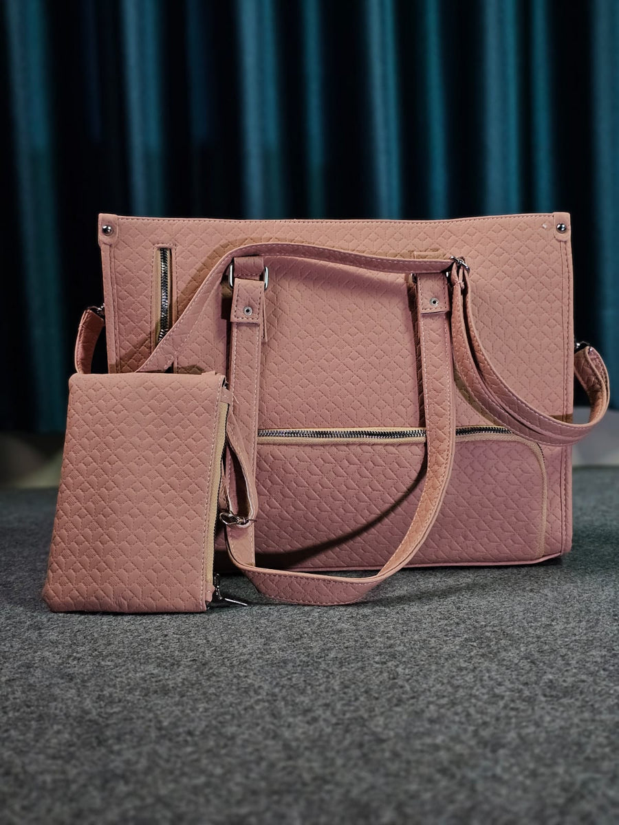 Office Travel Tote Bag with Lunch Compartment (Color Pink )