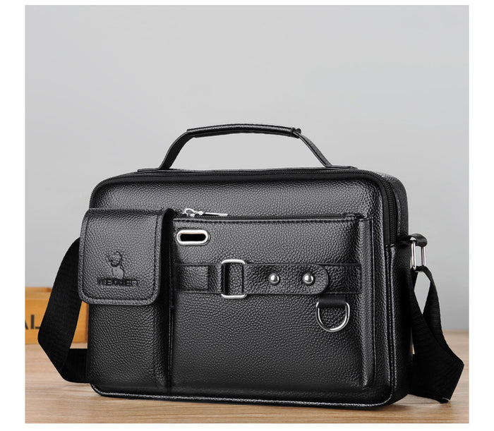 Men's Pu Leather Shoulder Bag (Black shape)