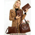 4pcs Combo Women Best Leather Tote Bag (Coffee )