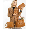 4pcs Combo Women Best Leather Tote Bag (Brown)