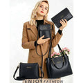4pcs Combo Women Best Leather Tote Bag (Black)
