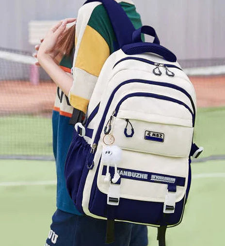 Academy Style Lightweight School Backpack (Blue)