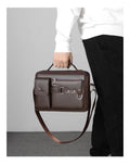 Men's Pu Leather Shoulder Bag (Chocolate color)