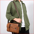 Men's Pu Leather Shoulder Bag (Brown shape)