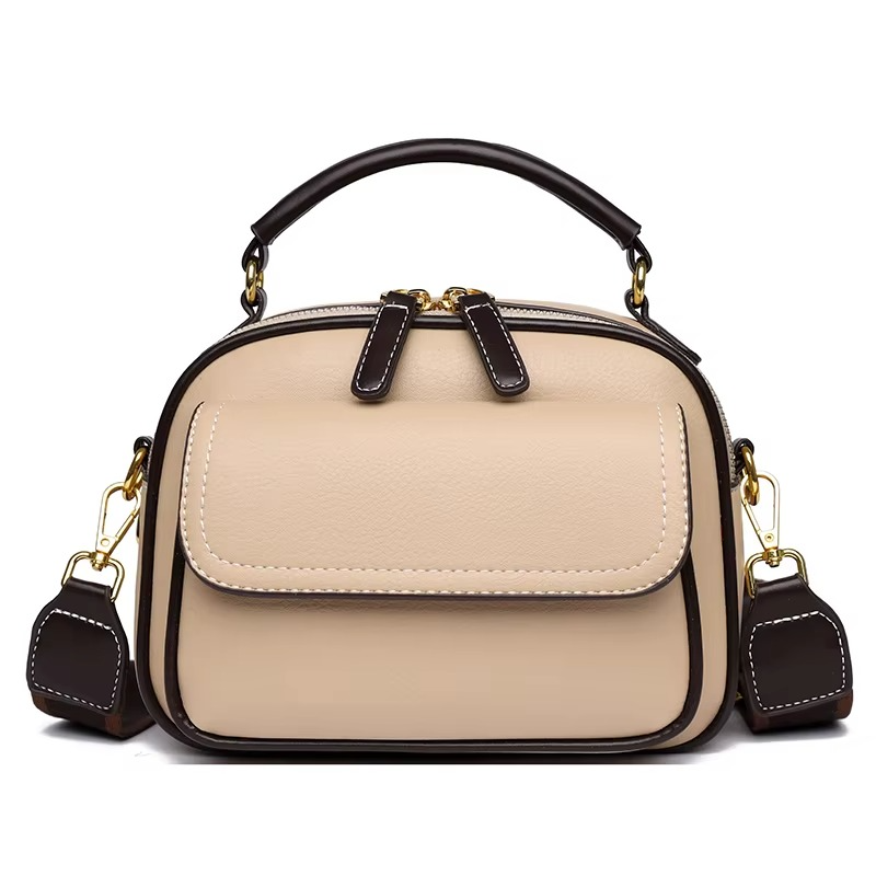 Elegant PU Leather Shoulder Bag (Cream)