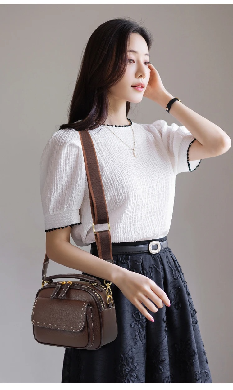Elegant PU Leather Shoulder Bag (Coffee)