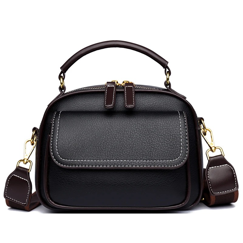 Elegant PU Leather Shoulder Bag (Black)