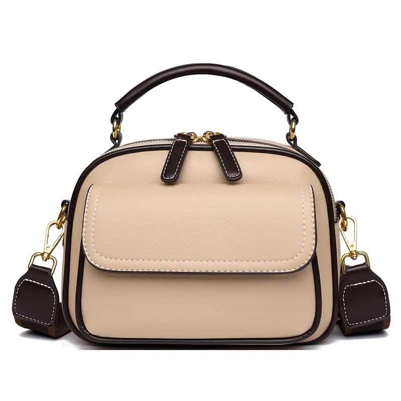 Elegant PU Leather Shoulder Bag (Cream)
