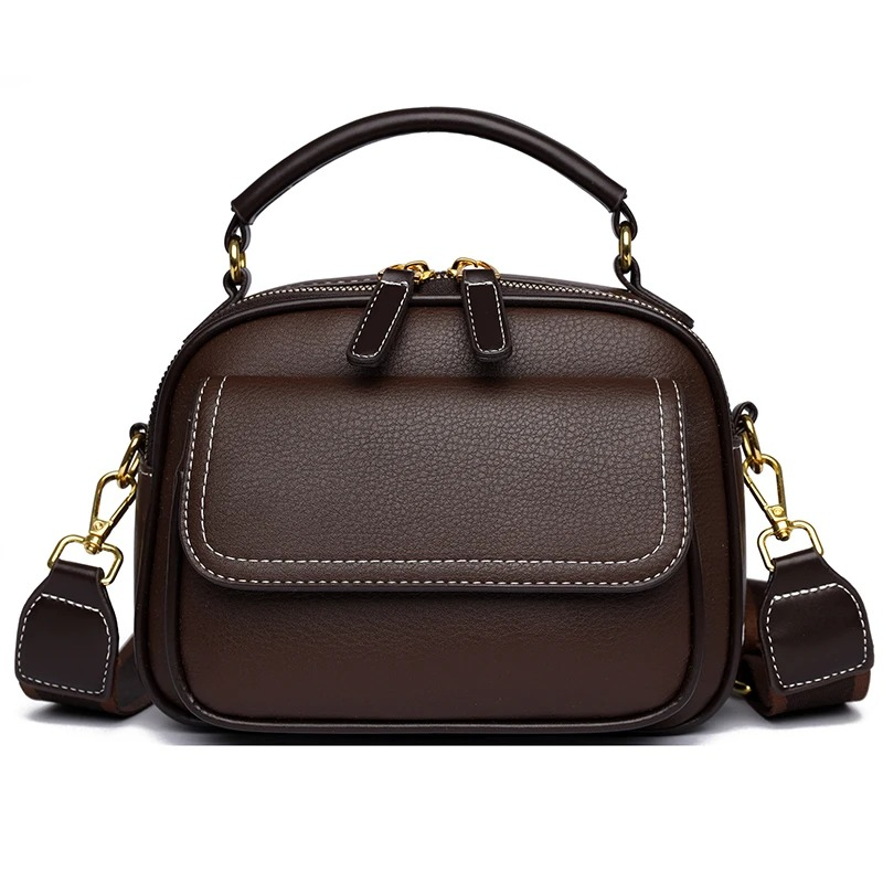 Elegant PU Leather Shoulder Bag (Coffee)