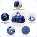 Women’s Large Capacity Travel & Gym Bag (Blue)