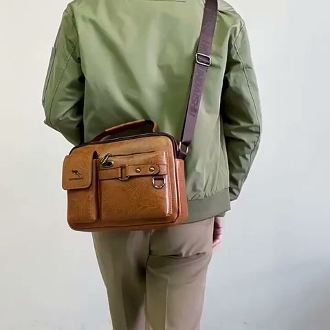 Men's Pu Leather Shoulder Bag (Brown shape)