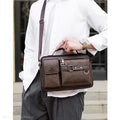 Men's Pu Leather Shoulder Bag (Chocolate color)