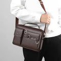 Men's Pu Leather Shoulder Bag (Chocolate color)